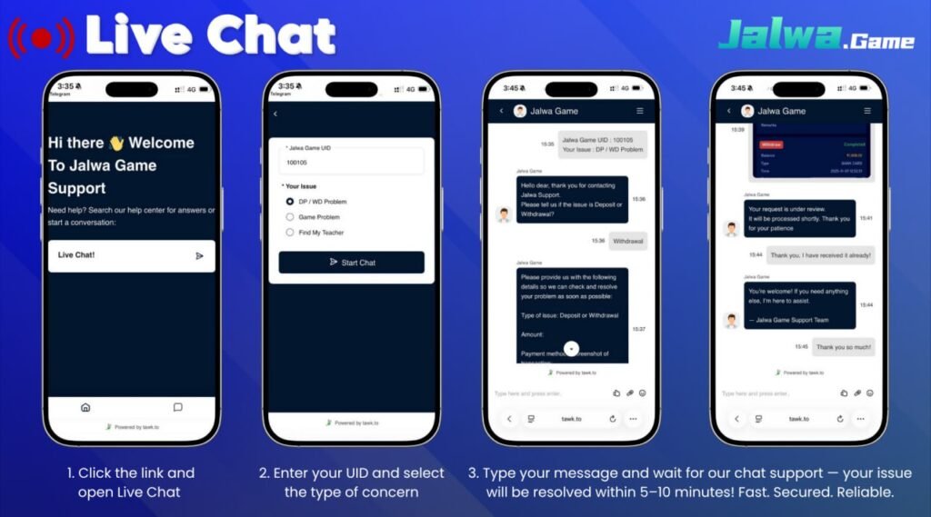 Jalwa Game Live Chat Support